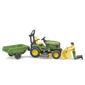 BRUDER JOHN DEERE RIDE ON MOWER/TRAILER